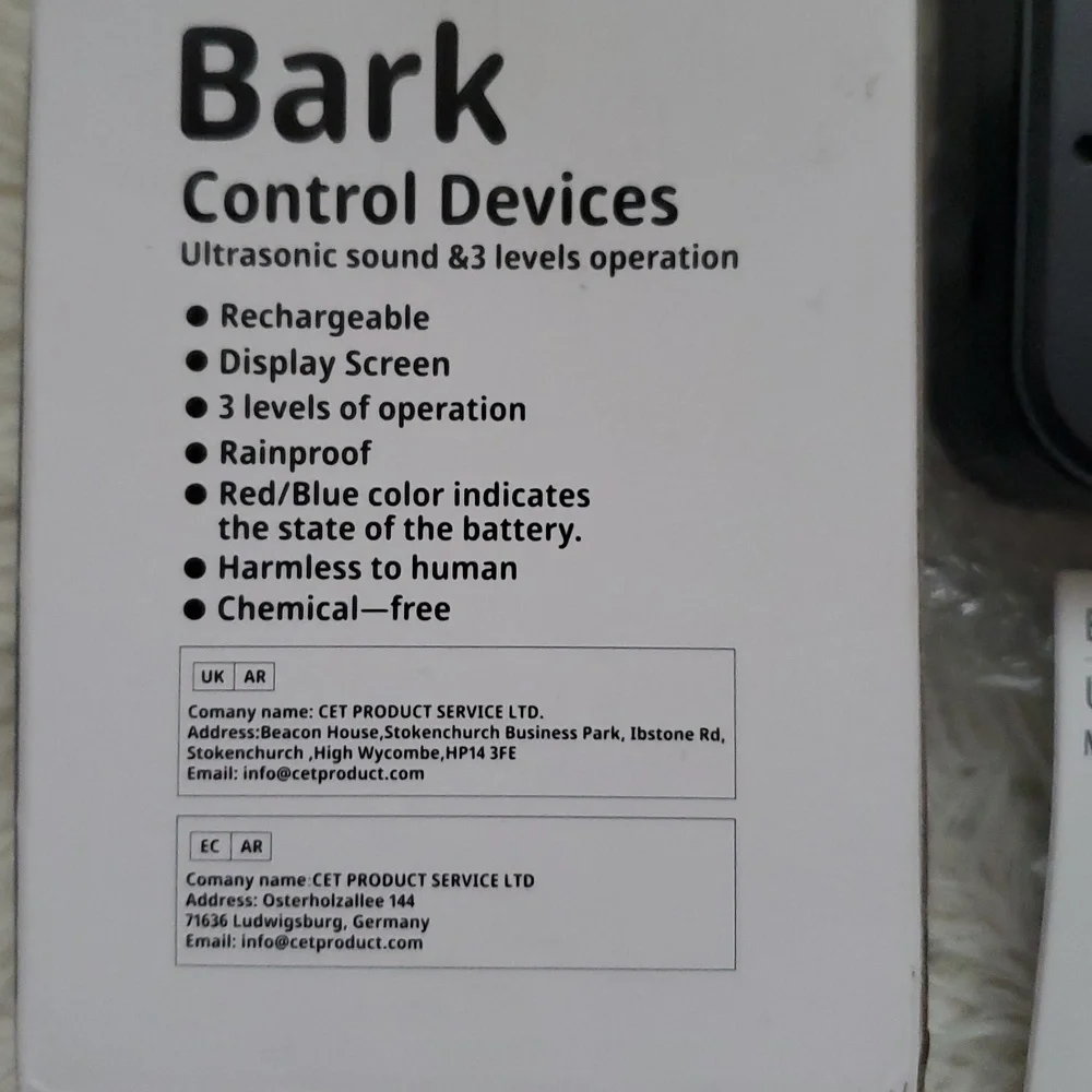 Rechargeable Ultrasonic Bark Control And Training Device For Dogs